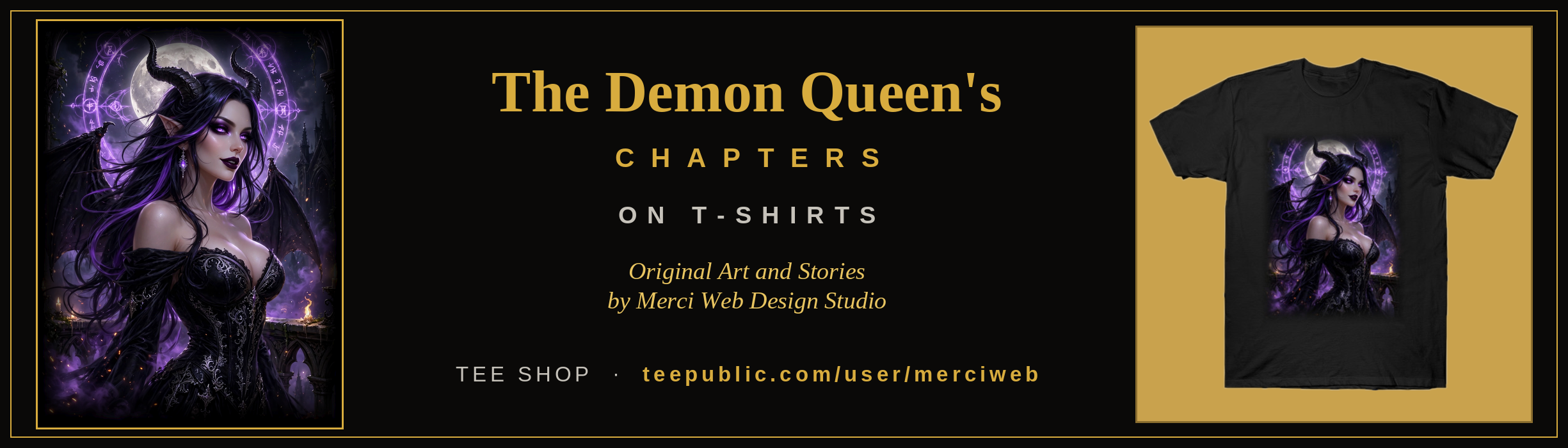 The Demon Queens, The Succubus Saga, original dark fantasy art by Merci Web Design Studio