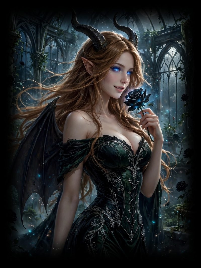 The Black Rose, The Black Rose Chapter 1, original dark fantasy artwork from The Succubus Saga by Merci Web Design Studio