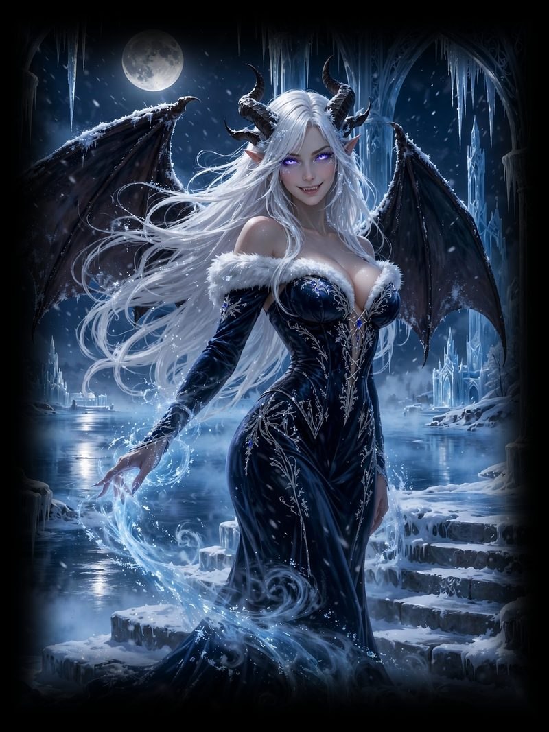 The Ice Queen, Ice Queen Chapter 1, original dark fantasy artwork from The Succubus Saga by Merci Web Design Studio