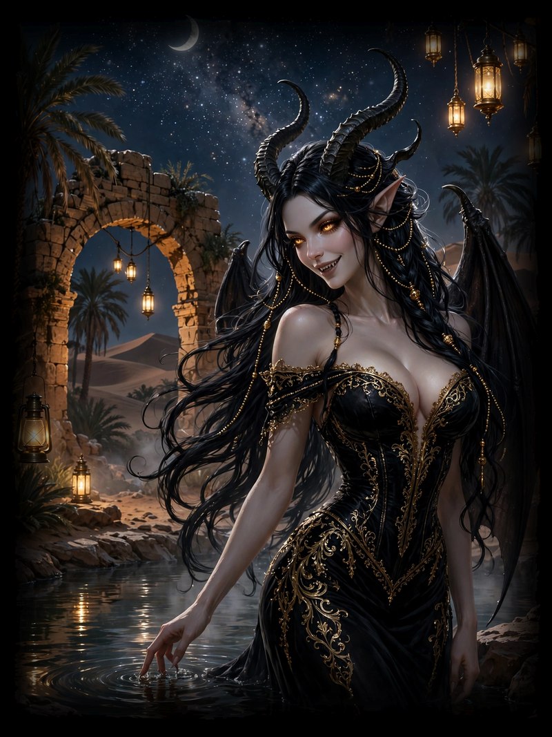 Desert Moon, Desert Moon, Chapter 1, original dark fantasy artwork from The Succubus Saga by Merci Web Design Studio