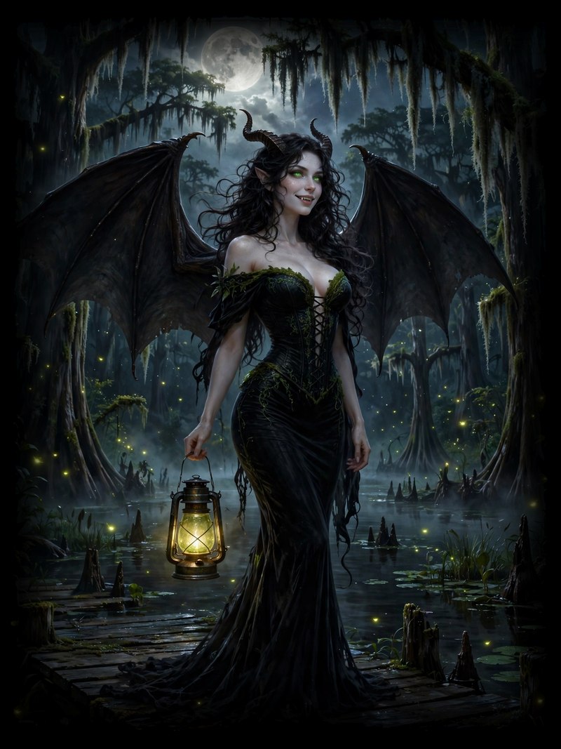 Bayou Moon, Bayou Moon, Chapter 1, original dark fantasy artwork from The Succubus Saga by Merci Web Design Studio