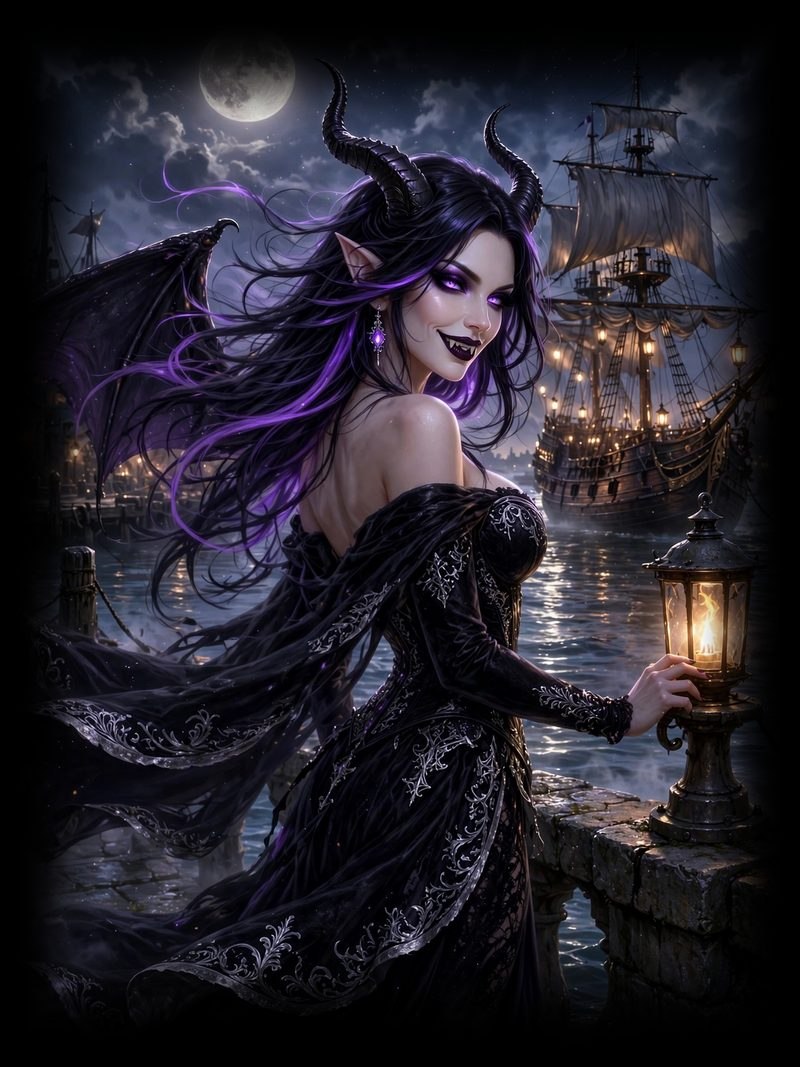 Moon Harbor, Sweet Dreams Chapter 3 of 5, original dark fantasy artwork from The Succubus Saga by Merci Web Design Studio