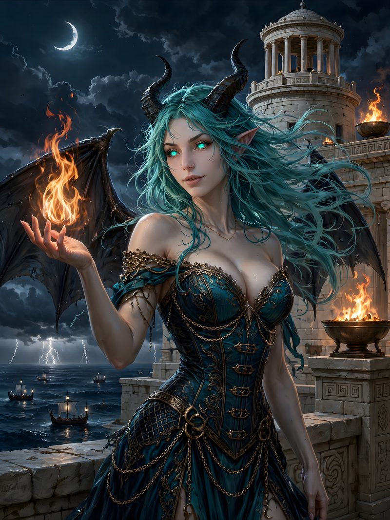 Star of the Sea, The Lighthouse, Chapter 2, original dark fantasy artwork from The Succubus Saga by Merci Web Design Studio