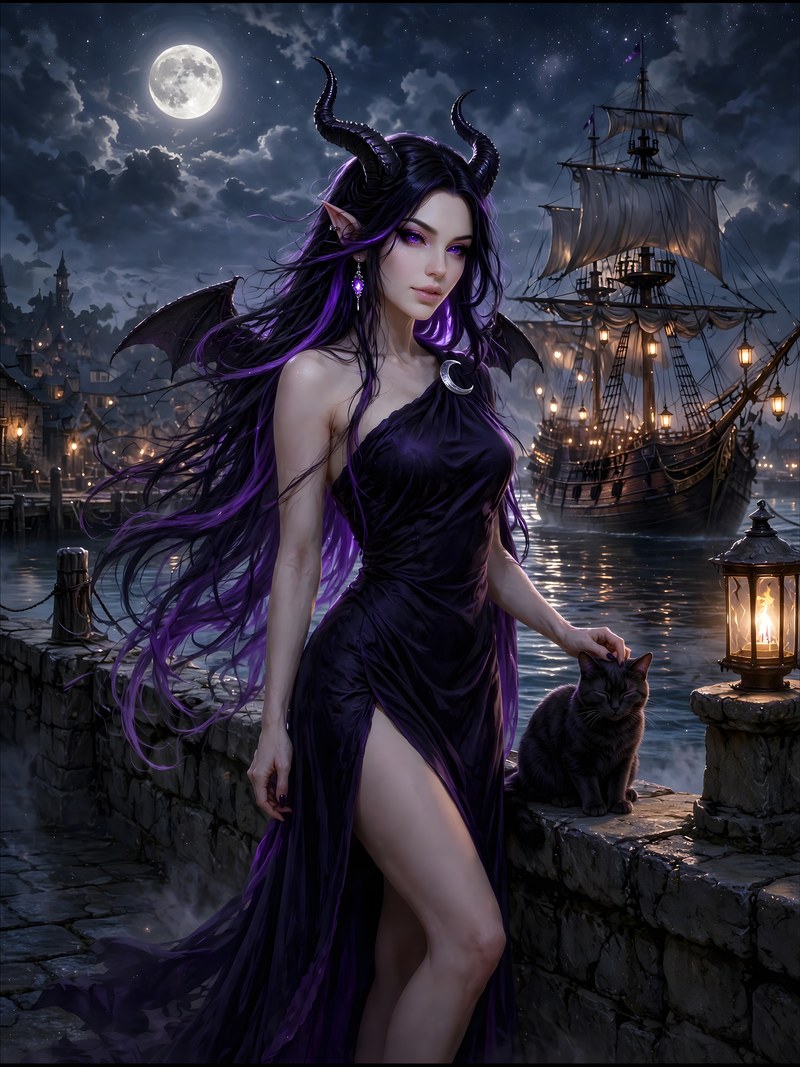 The Harbor Cat, Sweet Dreams, Chapter 7, original dark fantasy artwork from The Succubus Saga by Merci Web Design Studio