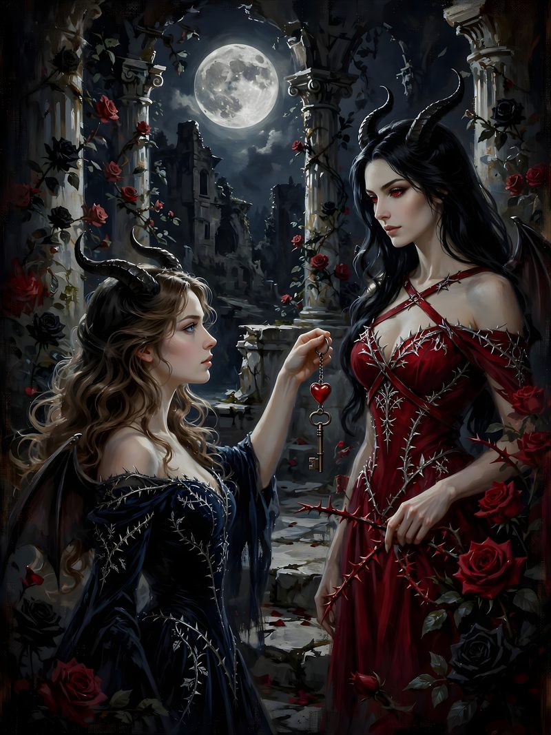 The Crossing, The Night Gardener, Chapter 2, original dark fantasy artwork from The Succubus Saga by Merci Web Design Studio