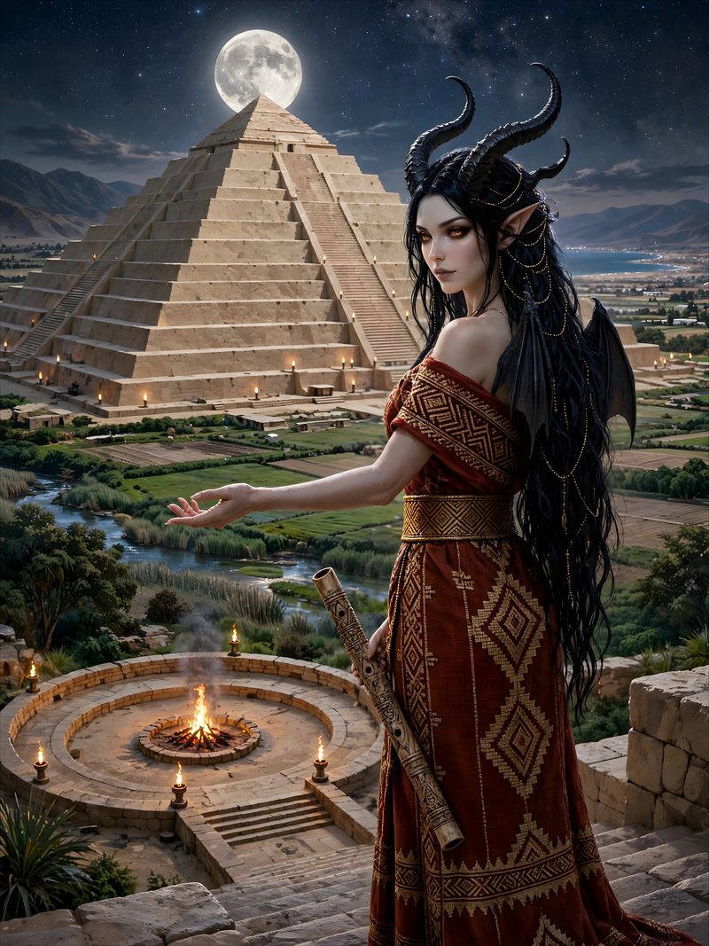 The First Fire of Caral, Desert Moon, Chapter 2, original dark fantasy artwork from The Succubus Saga by Merci Web Design Studio
