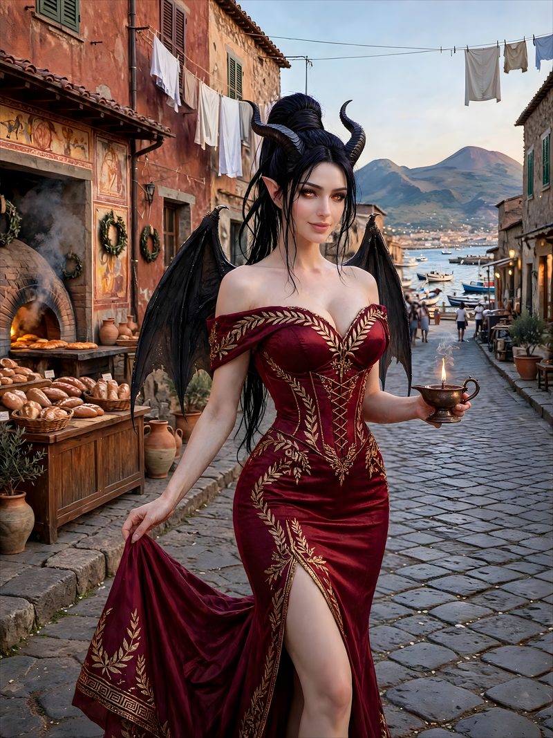 The Last Summer of Herculaneum, Empire Of Night, Chapter 3, original dark fantasy artwork from The Succubus Saga by Merci Web Design Studio