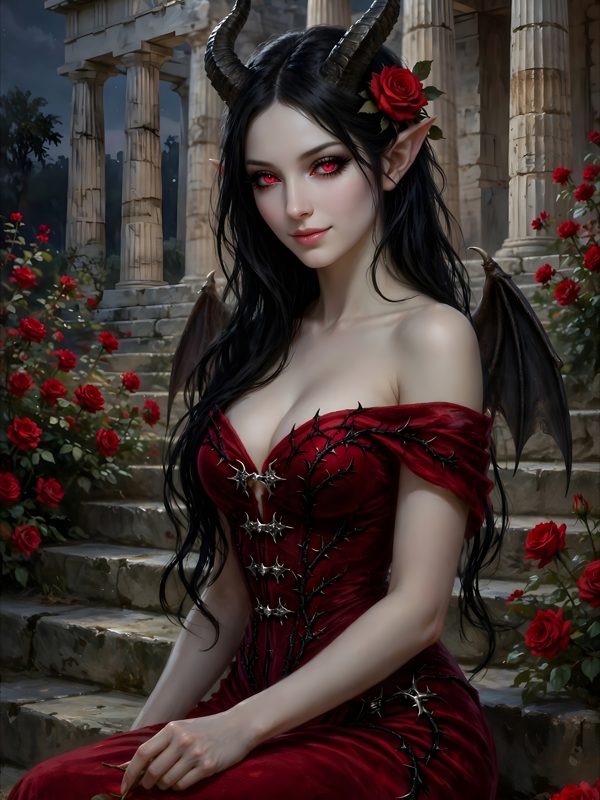 The Unsent Rose, The Crimson Thorn, Chapter 2, original dark fantasy artwork from The Succubus Saga by Merci Web Design Studio