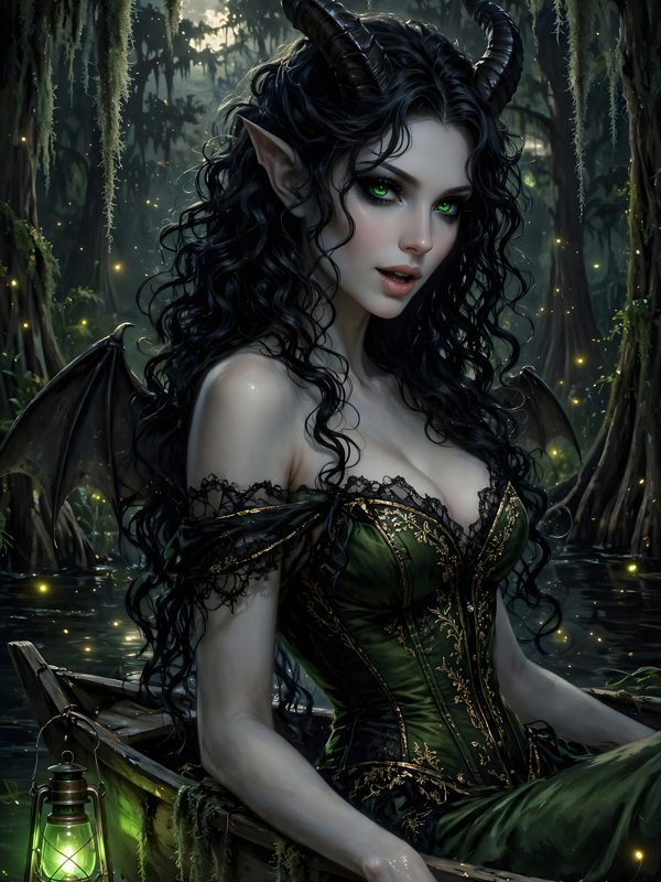 The Singing Water, Bayou Moon, Chapter 2, original dark fantasy artwork from The Succubus Saga by Merci Web Design Studio