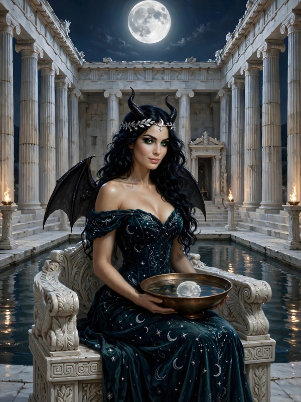 Moonlight, The Oracle of Didyma, Chapter 2, original dark fantasy artwork from The Succubus Saga by Merci Web Design Studio
